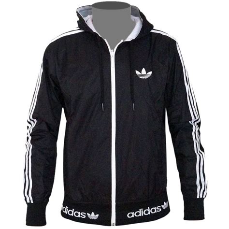 adidas originals reversible herren windbreaker hoodie schwarz weiß jacke|Men .